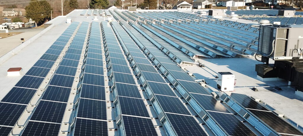 solar panels on commercial flat roof